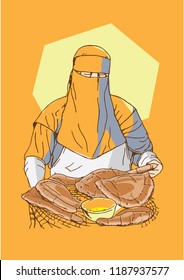 Arabic Woman Cooking