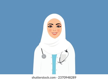 Arabic woman wearing doctor uniform