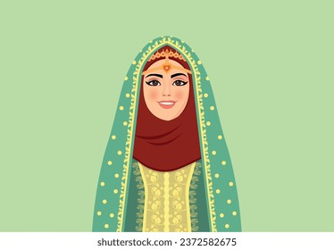 Arabic woman wearing the traditional Omani dress