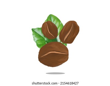 
Arabica coffee beans. coffee grain vector icon