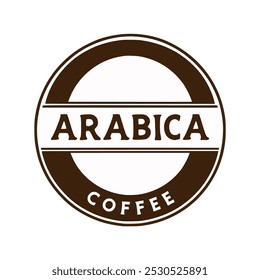 arabica coffee circle retro vintage emblem badge vector illustration template design