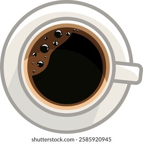 Arabica coffee, cup, espresso, cappuccino minimalist flat clip art. Perfect for coffee shop adds design