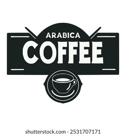 arabica coffee drink label emblem sticker vintage vector illustration template design