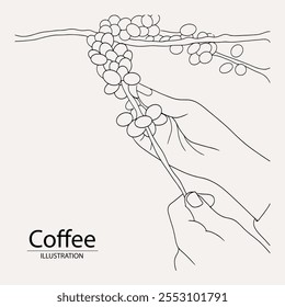 Arabica café en estilo de ilustración de tinta con Diseño gráfico para póster, etiqueta, embalaje, etiqueta engomada, impresión de arte, folleto, Anuncio. xilografía arte en tema de café con la cultura balinesa, elefante, bote, le