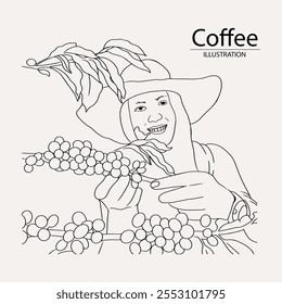 Arabica café en estilo de ilustración de tinta con Diseño gráfico para póster, etiqueta, embalaje, etiqueta engomada, impresión de arte, folleto, Anuncio. xilografía arte en tema de café con la cultura balinesa, elefante, bote, le