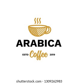 Coffee Square Logo Template Type Line Stock Vector (Royalty Free ...