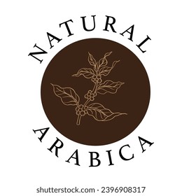 diseño del logotipo de arabica robusta de boceto de café vector de tinta para plantilla de etiqueta, camiseta, afiche, folleto, banner, promoción
