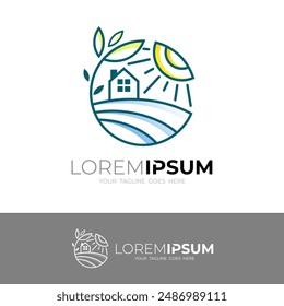 Icono de agricultura cultivable con estilo de línea, diseño de naturaleza verde