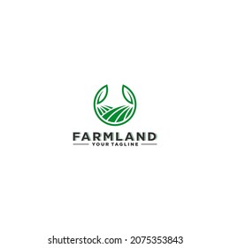arable land and plantation area logo on white background
