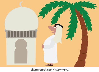 The Arabs 2
An Arab man standing next to a mosque