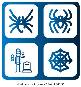 arachnid icon set. Collection of Black widow, Spider, Widower, Spider web icons