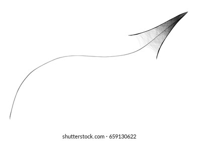 Arachnoid Web Arrow -  Gloomy Halloween Concept -  Drawing Sketch Vector Illustration  