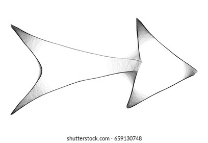 Arachnoid Web Arrow -  Gloomy Halloween Concept -  Drawing Sketch Vector Illustration  