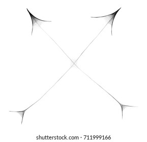 Arachnoid Web Arrow -  Gloomy Halloween Concept -  Drawing Sketch Vector Illustration  