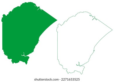 Aracruz municipality (Espírito Santo state, Municipalities of Brazil, Federative Republic of Brazil) map vector illustration, scribble sketch Aracruz map