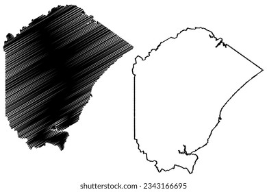 Mapa de ilustraciones vectoriales del municipio de Aracruz (estado de Espírito Santo, municipios de Brasil, República Federativa del Brasil), dibujo de garabatos mapa de Aracruz