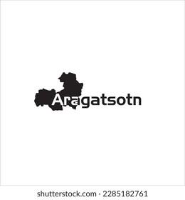 Aragatsotn map and black lettering design on white background
