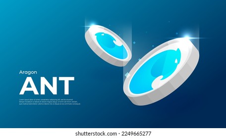 Banner de concepto de criptografía de moneda de Aragón (ANT).