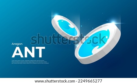 Aragon (ANT) coin cryptocurrency concept banner.