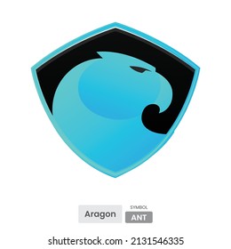 Aragon ANT crypto currency symbol logo template. Altcoin vector illustration template. Block chain based futuristic and decentralized virtual payment money concept.