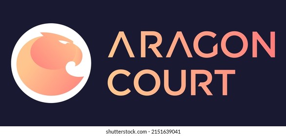 Aragon Court cryptocurrency with symbol ANJ logo with typography. Crypto logotype vector illustration of digital currency brand. 