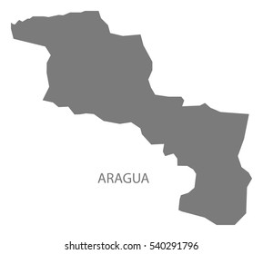 Aragua Venezuela Map in grey