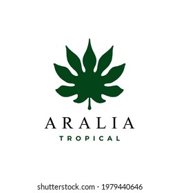 aralia leaf logo vector icon illustration