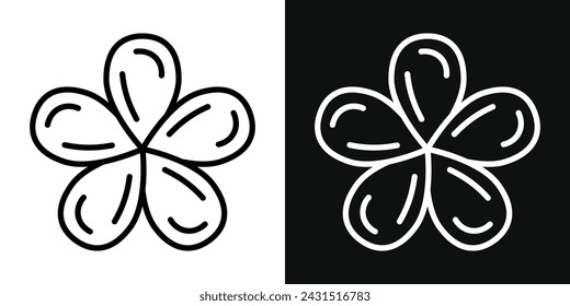 Araliya Flower Icon Set. Vector Illustration