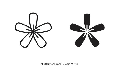 Araliya flower vector web icons set