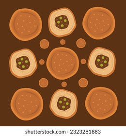 Arancini balls flat vector illustration. Cute fried italian vegetable arancini rice balls cartoon vector illustration for graphic design and decorative element