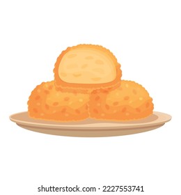 Arancini Food Ikone Cartoon Vektor. Speisekarte. Hausgemachte Kartoffeln