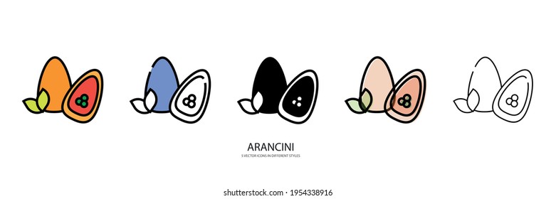 Arancini-Set-Vektorsymbol