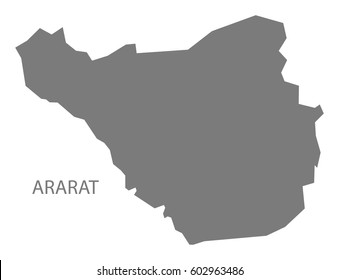 Ararat Armenia province map grey illustration silhouette