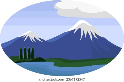 Ararat mountain, illustration, vector on a white background.