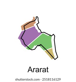 Ararat Province map vector design - administrative division of Armenia Country, logotype element for template