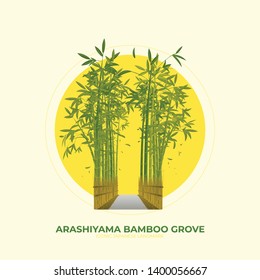 Arashiyama Bamboo Grove Iconic Japan Landmark Vector