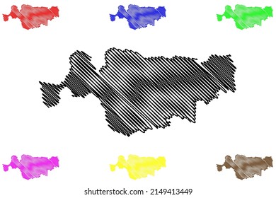 Aratuipe municipality (Bahia state, Municipalities of Brazil, Federative Republic of Brazil) map vector illustration, scribble sketch Aratuipe map