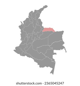 Mapa del departamento de Arauca, división administrativa de Colombia.