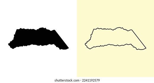 Arauca map, Colombia, Americas. Filled and outline map designs. Vector illustration