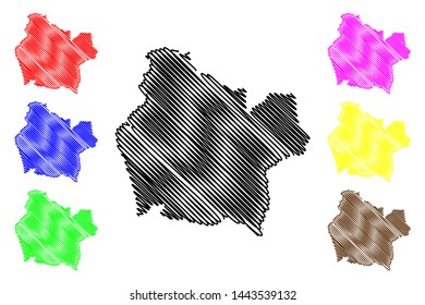 Araucania Region (Republic of Chile, Administrative divisions of Chile) map vector illustration, scribble sketch Araucania map