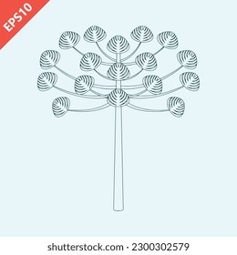 araucaria tree design vector flat modern isolated on white background