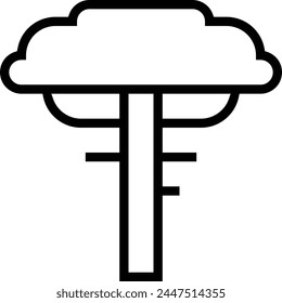 icono del árbol de araucaria. Diseño de estilo lineal delgado aislado sobre fondo blanco