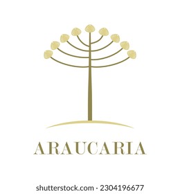 araucaria tree logo design vector flat modern isolated on white background