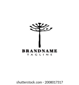 icono del logotipo del árbol de araucaria plantilla simple ilustración vectorial moderna