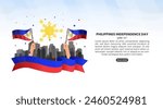Araw ng Kalayaan or Philippines Independence Day with waving flag