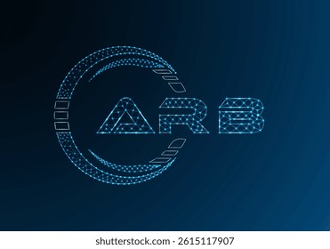 ARB low poly letter logo vector design. ARB lower poly logo design. 