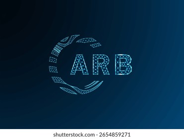ARB low poly letter logo vector design. ARB lower poly logo design. ARB unique low poly logo design.
