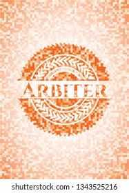 Arbiter abstract orange mosaic emblem