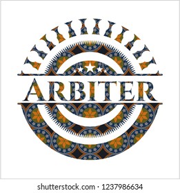 Arbiter arabic badge. Arabesque decoration.