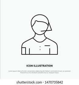 Arbiter, Football, Judge, Linesman, Referee Line Icon Vector. Vector Icon Template background